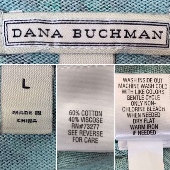 DANA BUCHMAN Teal Turquoise Jade Dream Sweater L - Picture 7 of 7